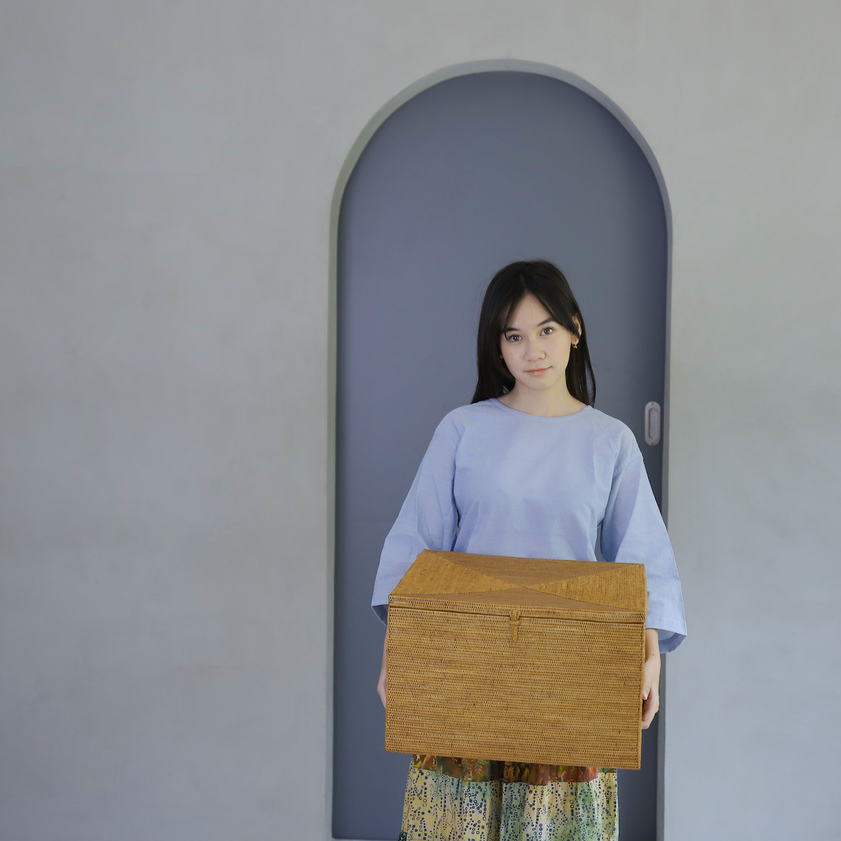正方形蓋付き収納ボックスL (BOX460) Rosily(ロージリー) バリ島 正方形蓋付き収納ボックスL (BOX460) Rosily(ロージリー) バリ島