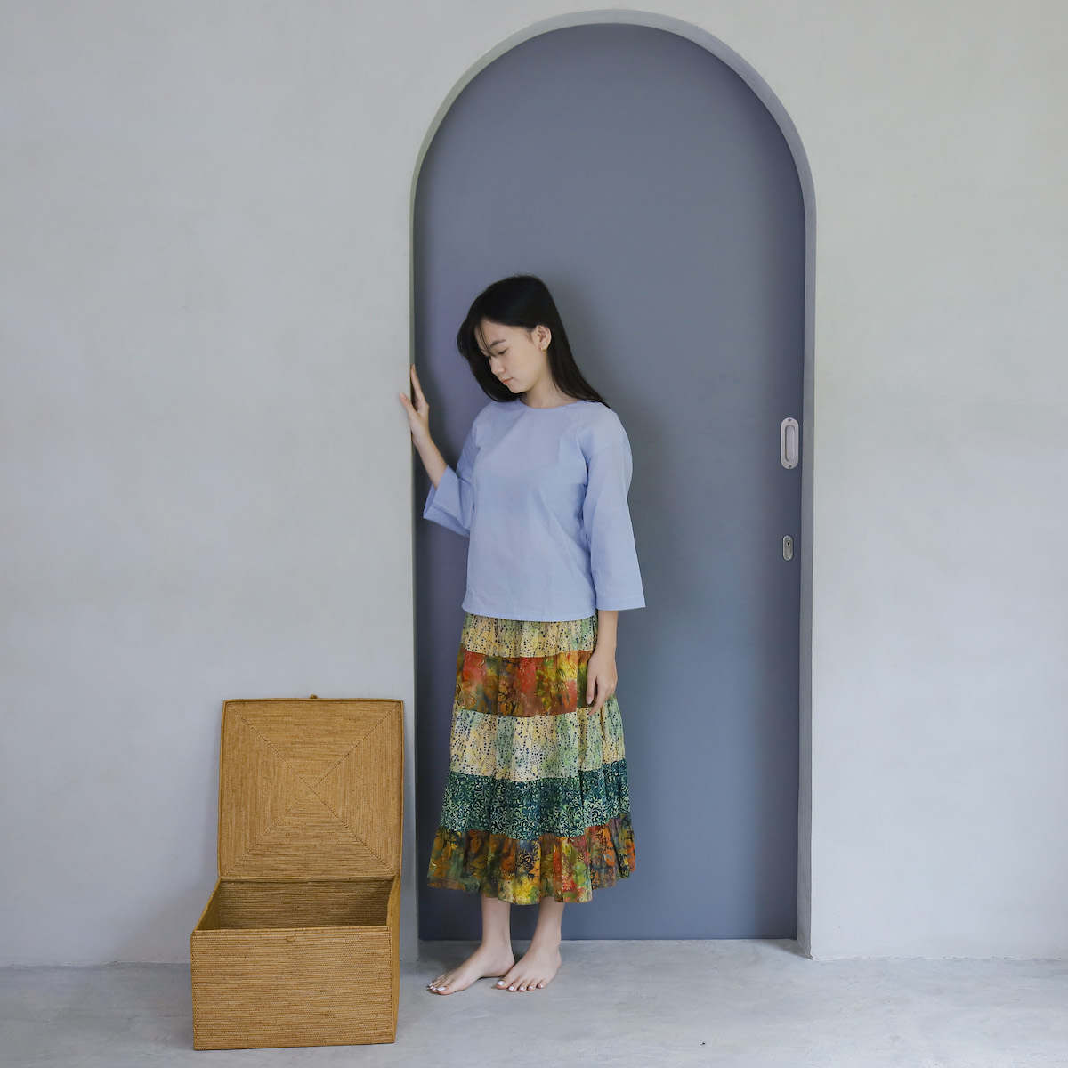 正方形蓋付き収納ボックスL (BOX460) Rosily(ロージリー) バリ島