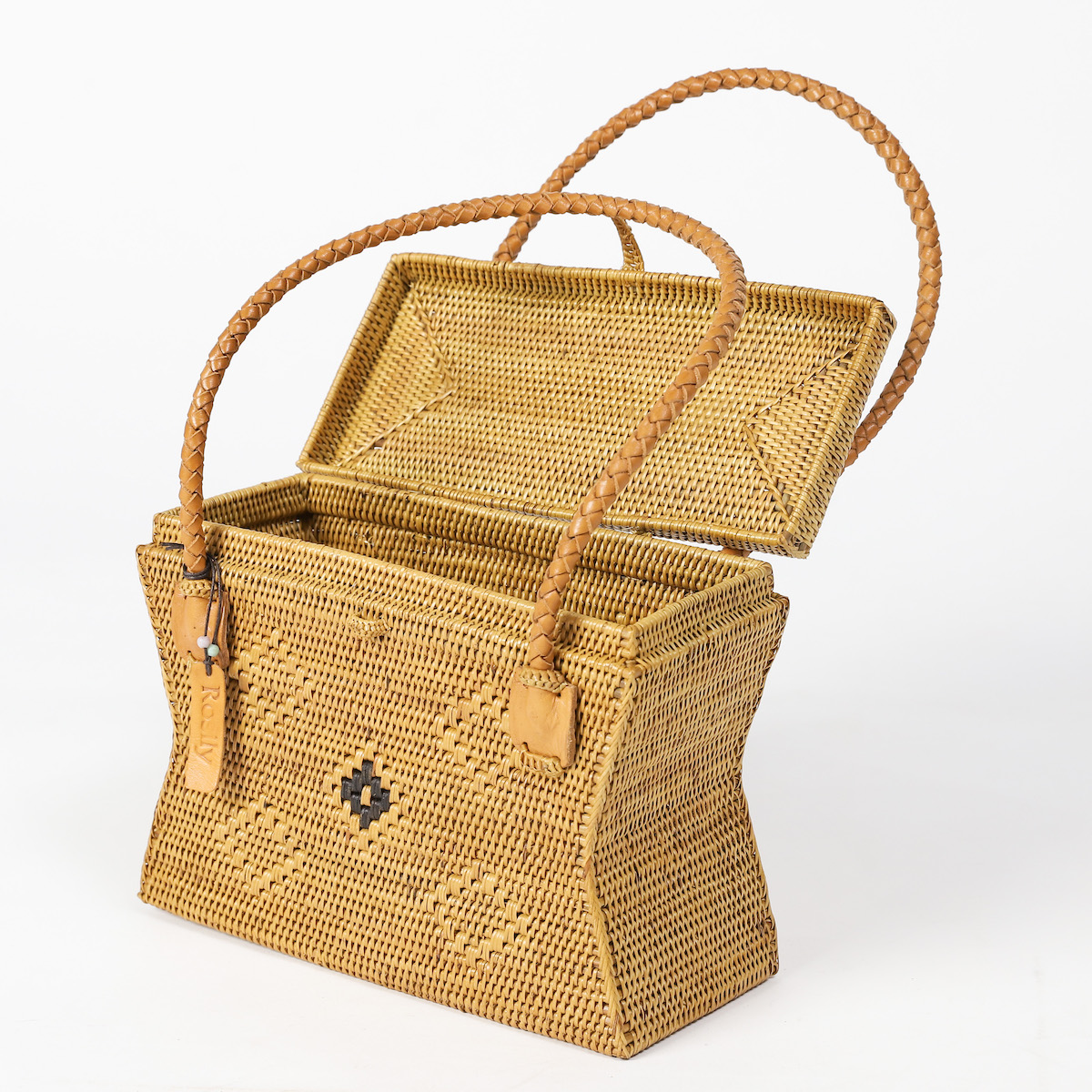 くびれちゃんJr. 蓋付き(NAB623) バリ島 かごバッグ アタバッグ アタ