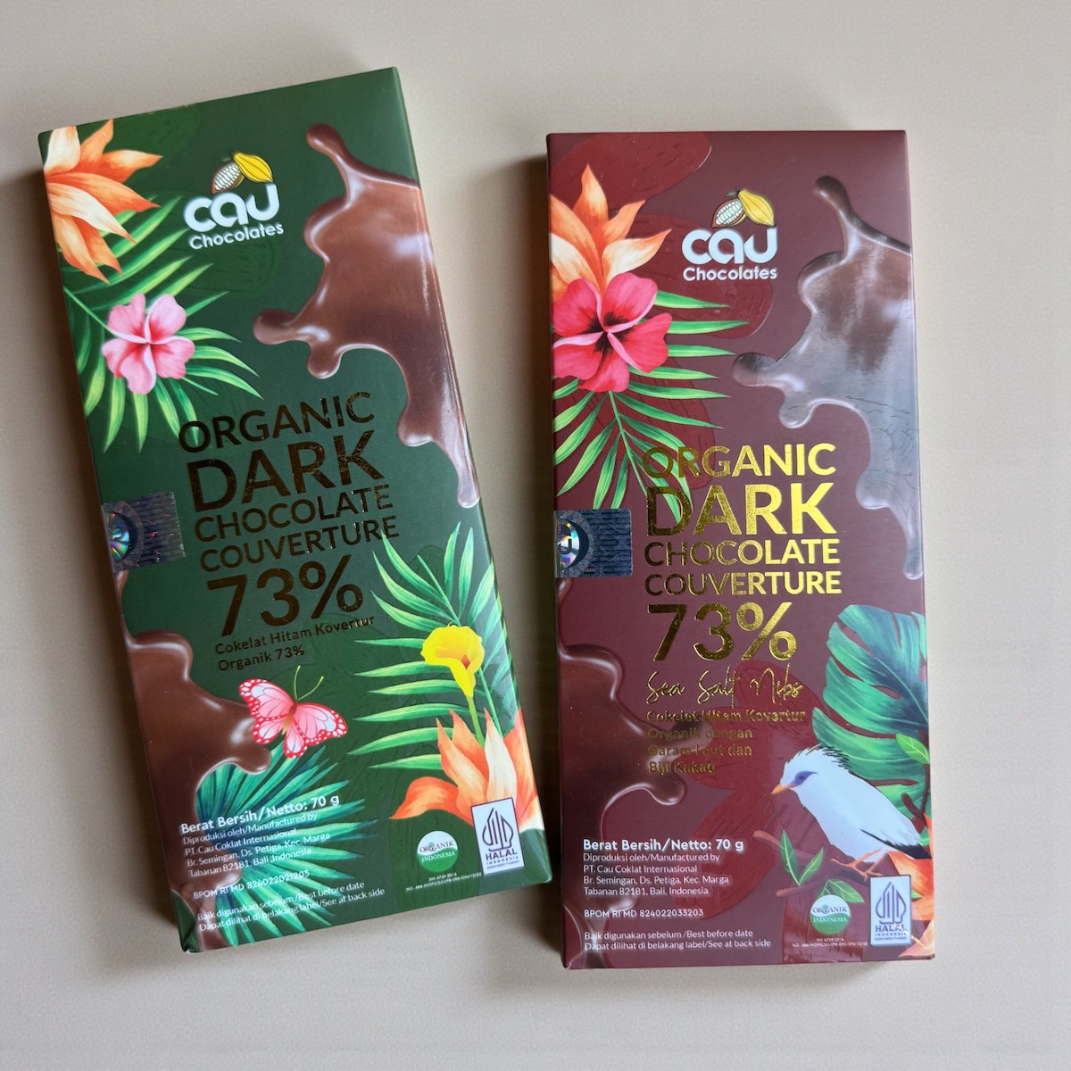 ダークチョコレート 73% と 80%